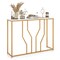 Costway 44" Gold Console Table with Faux Marble Tabletop Golden Metal Frame for Entrance